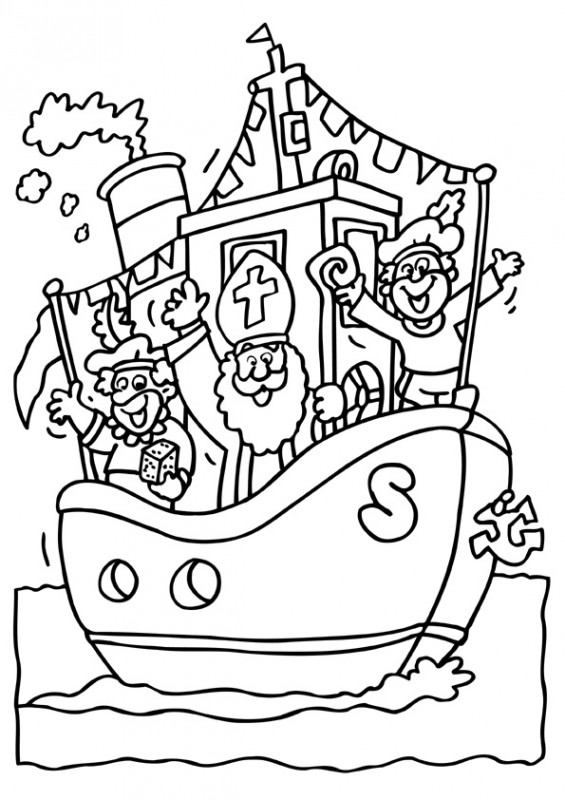 hout Overgang Jachtluipaard Kleurplaat Sinterklaas Kleurplaat Sinterklaas Stoomboot » Animaatjes.nl