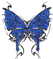 Dieren Vlinders Dieren plaatjes Blauwe Glitter Vlinder