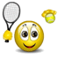 Plaatjes 3d smilies Smilie Speelt Tennis