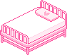 Plaatjes Kawaii meubels Kawaii Meubel Roze Bed Met Hartje Op Kussen