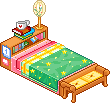 Plaatjes Kawaii meubels Bed Met Verschillende Kleuren Links