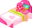 Plaatjes Kawaii meubels Kawaii Roze Bed Met Kussens En Hartje