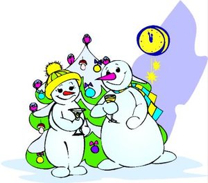 Cliparts Kerstmis Kerst sneeuwpoppen 