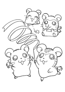 Hamtaro Kleurplaat. Hamtaro Kleurplaten Tv series kleurplaten 