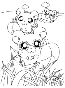 Hamtaro Kleurplaat. Hamtaro Kleurplaten Tv series kleurplaten 